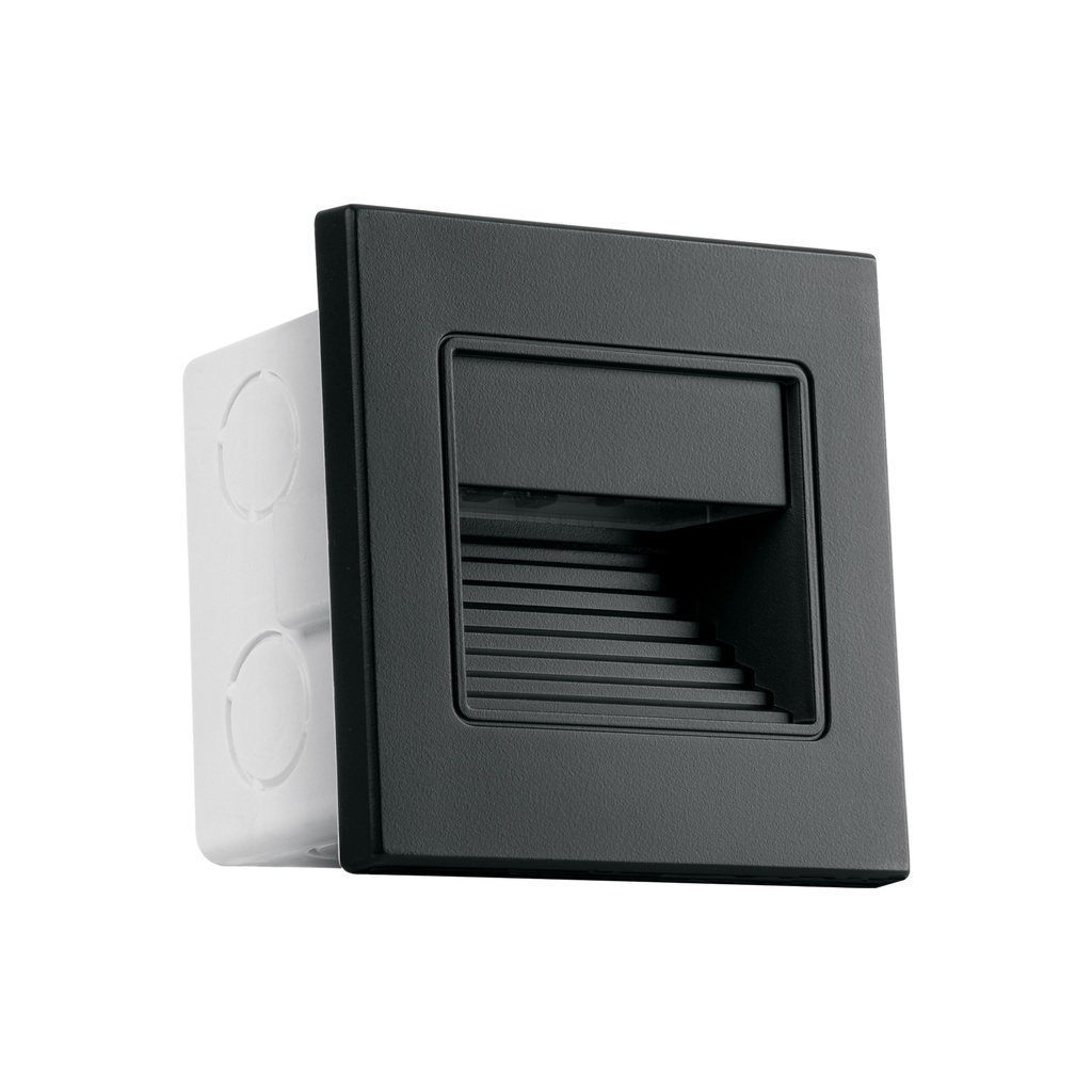 Luminario LED empotrable de cortesía 1 W, luz cálida, negro - Pag 455