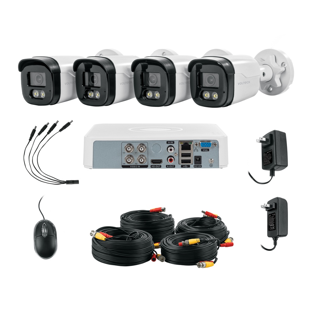 Kit video vigilancia, 4 canales, 4 cámaras, 5MP, Disco 1TB - Pag 439