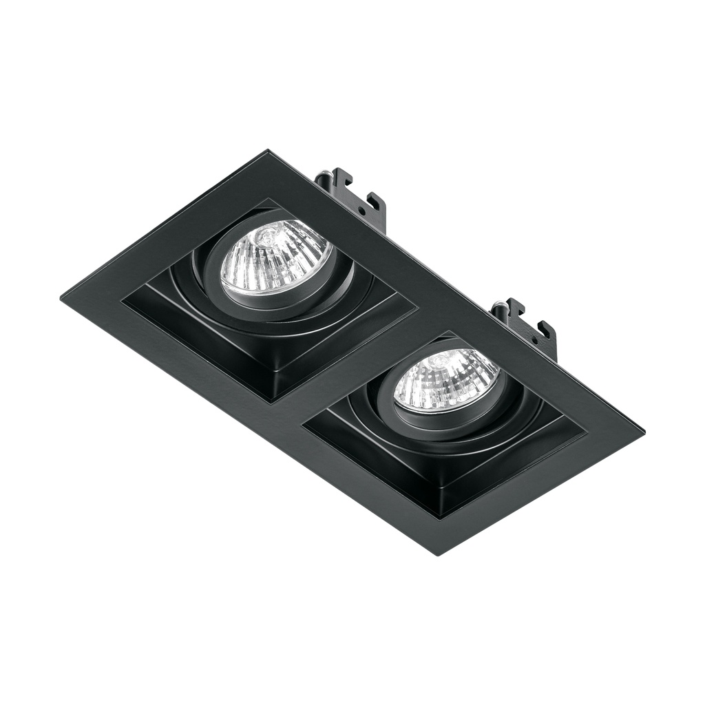 Luminario empotrable con 2 spots dirigibles, negro, VOLTECK - Pag 453