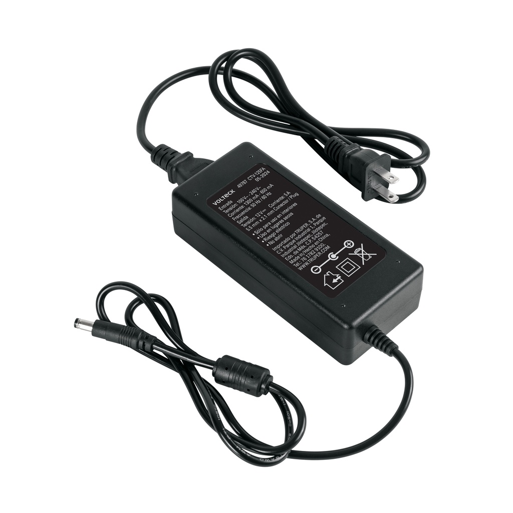 Fuente de Alimentación 12V 5A para CCTV, Volteck