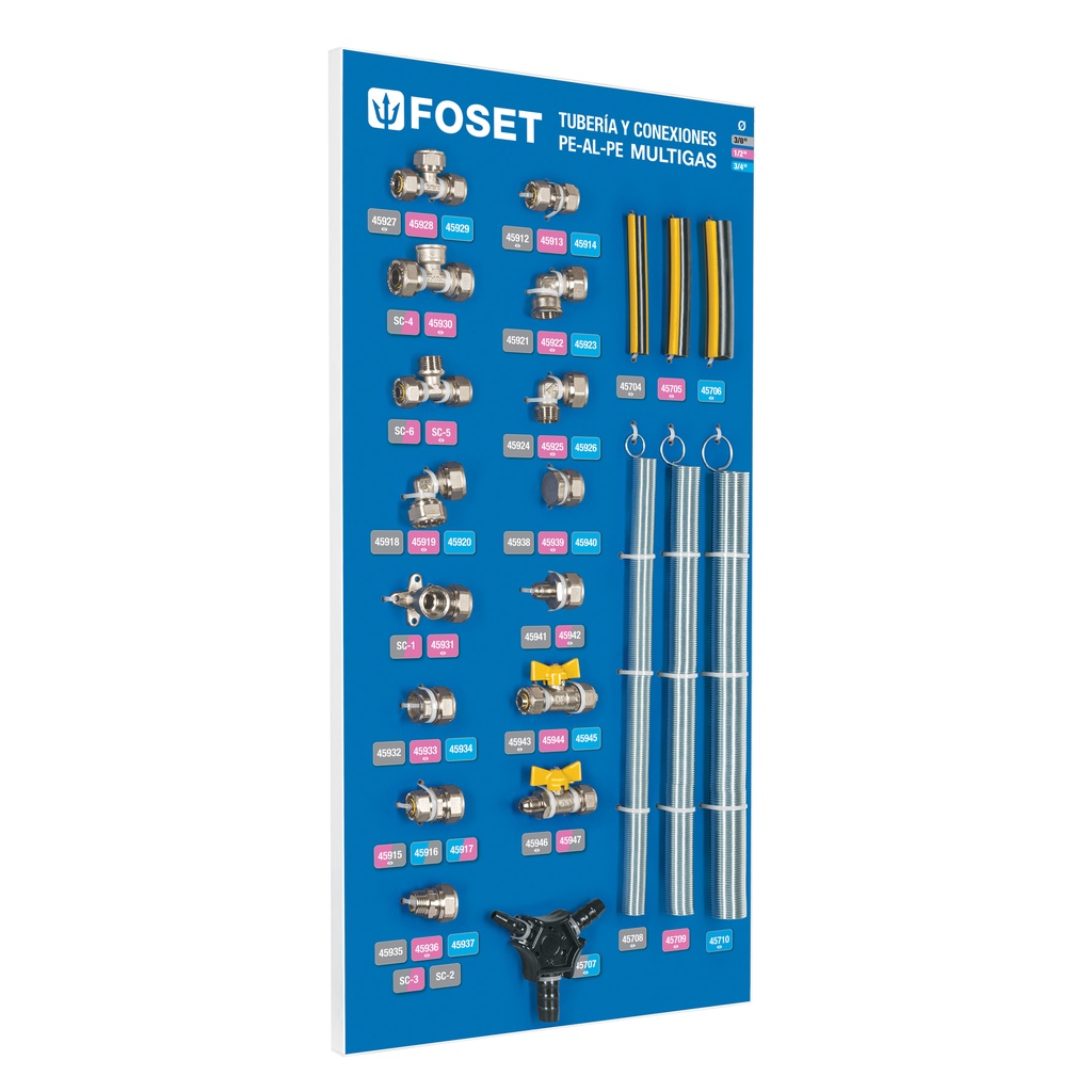 Exhibidor de conexiones PE-AL-PE, FOSET - Pag 619