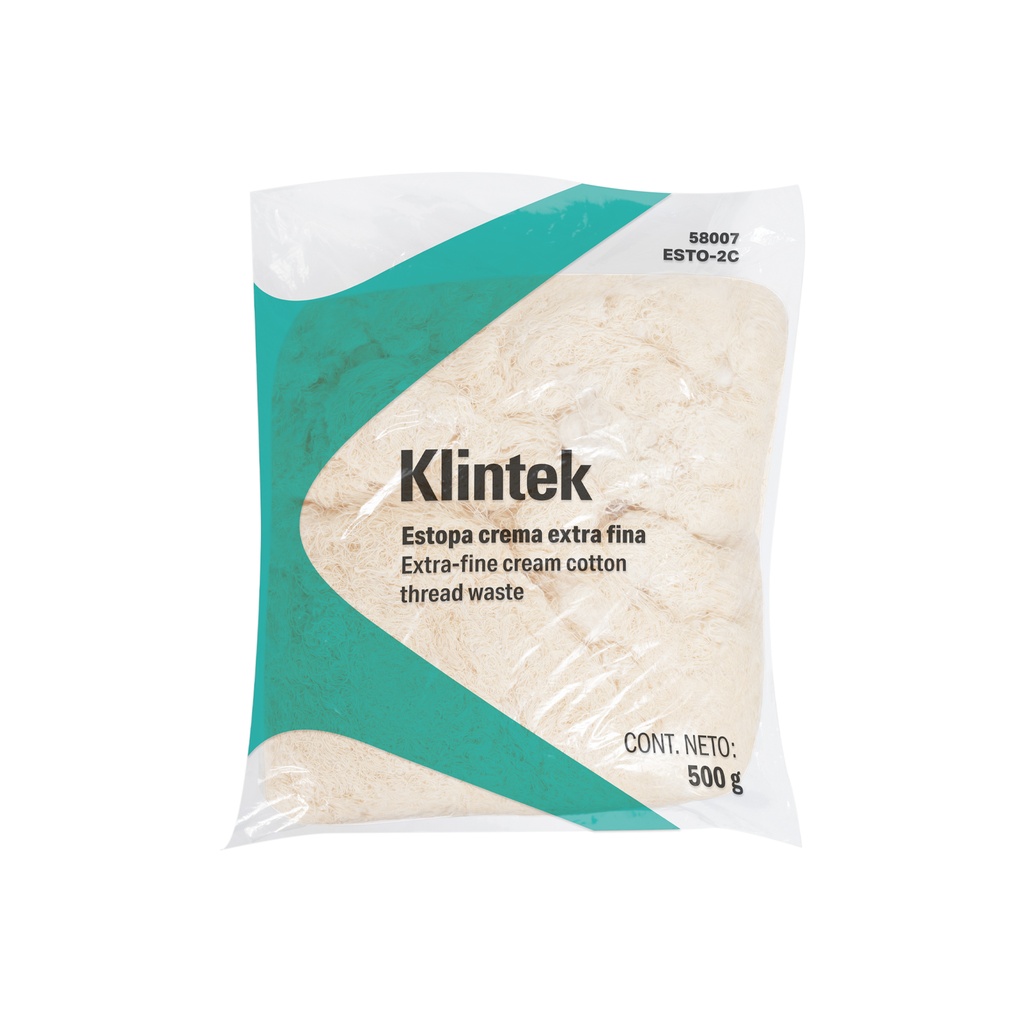 [T58007] Bolsa de 1/2 kg de estopa color crema, KLINTEK
