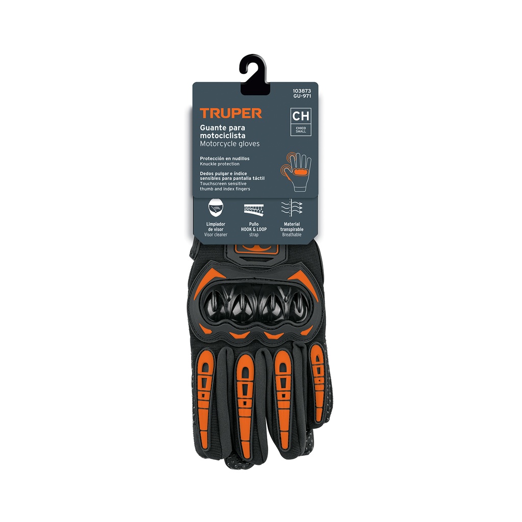 Guante con protección para motociclista, CH, TRUPER