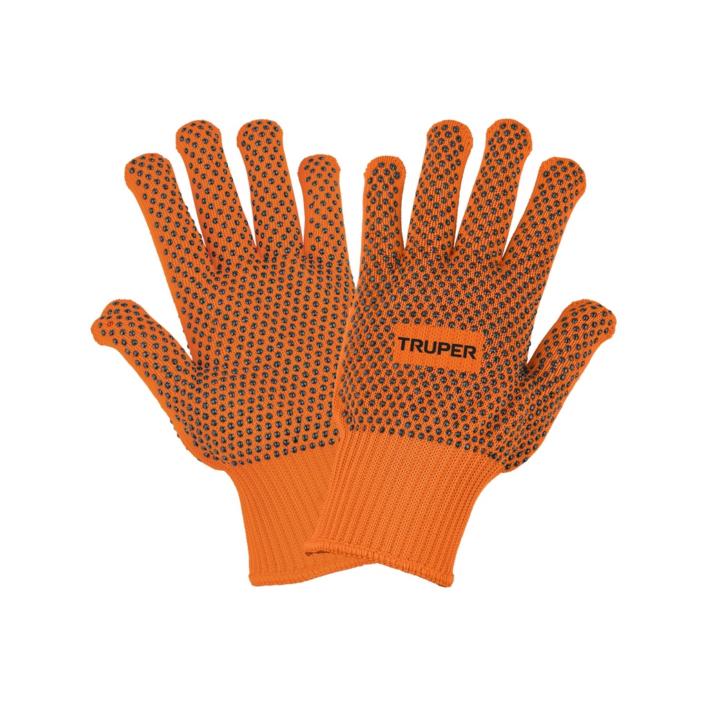 Guantes de algodón con puntos de PVC en palma y dorso, TRUPE