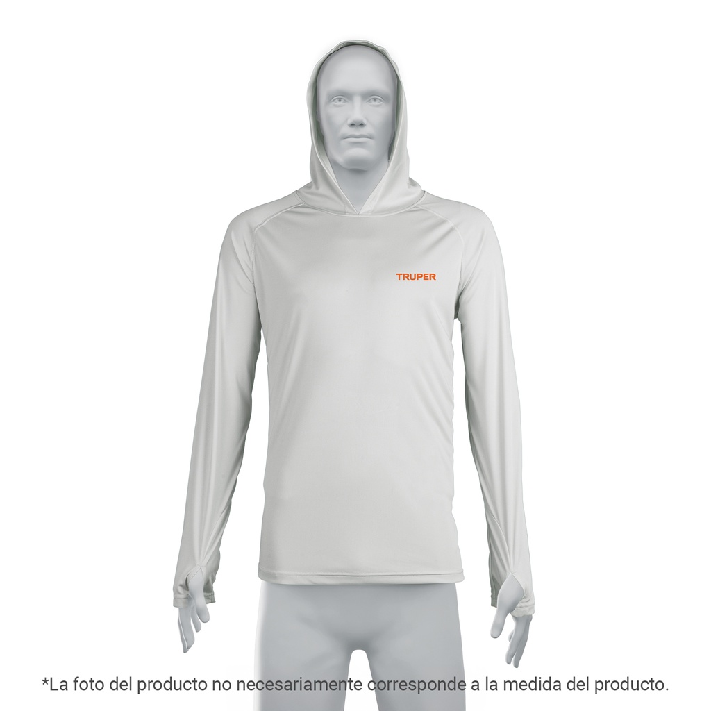 Playera protección solar,m. larga, c/gorro,hombre,M, TRUPER