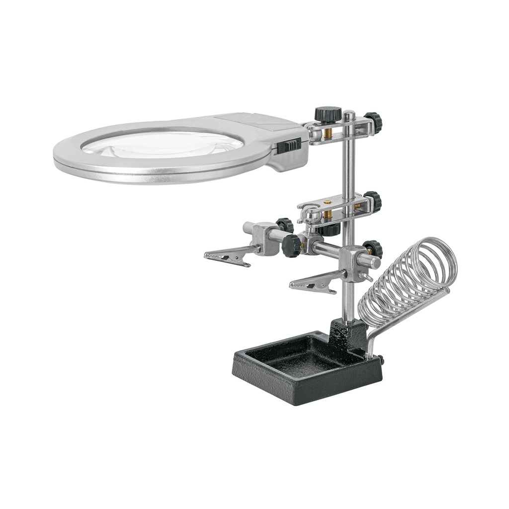 Estación de sujeción con lupa y luz LED, TRUPER