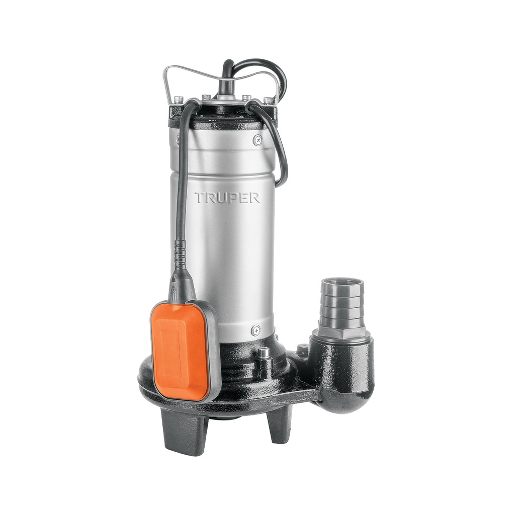 Bomba sumergible acero inox./hierro, a.sucia, 1HP, Truper