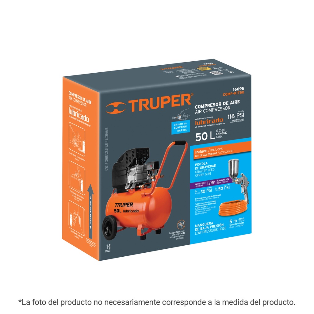 Caja de empaque de repuesto para COMP-50Q, TRUPER