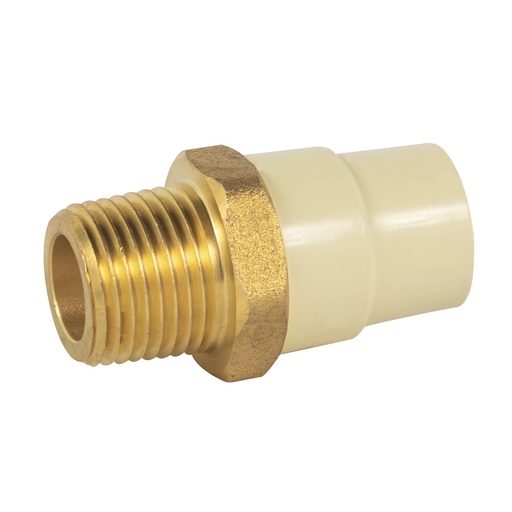 [T45104] Adaptador macho de CPVC 1/2' con inserto metálico, Foset - Pag 700