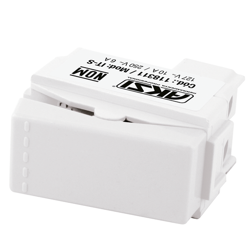 [A118313] Apagador sencillo de tecla 127V/10A - Blanco