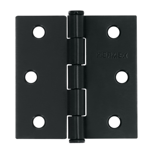 [T46707] Bisagra cuadrada 2 1/2', negro mate, cabeza plana, Hermex - Pag 766