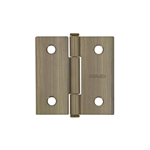 [T43249] Bisagra cuadrada 2' acero latonado antiguo, plana, Hermex - Pag 577
