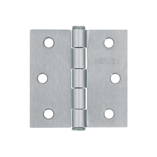 [T43260] Bisagra cuadrada 2-1/2' acero cromo mate, plana, Hermex - Pag 577