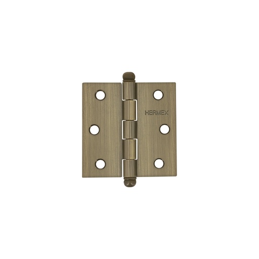 [T43245] Bisagra cuadrada 2-1/2' acero latonado antiguo, redonda - Pag 577
