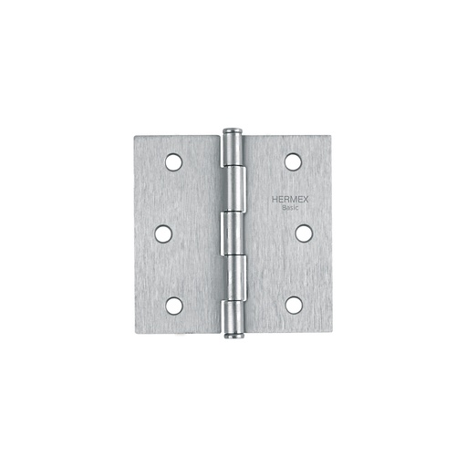 [T23687] Bisagra cuadrada 3', acero cromo mate, plana, Hermex Basic - Pag 578