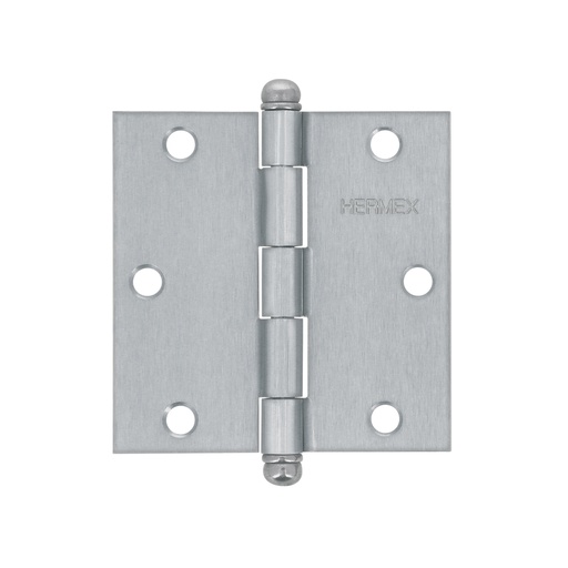 [T43257] Bisagra cuadrada 3-1/2' acero cromo mate, redonda, Hermex - Pag 577