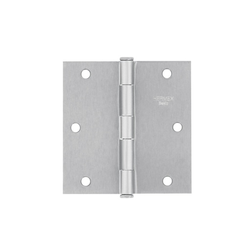 [T23688] Bisagra cuadrada 3-1/2', acero cromo mate,plana,Hermex Basic - Pag 578