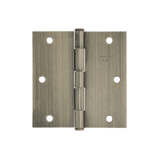 [T25104] Bisagra cuadrada 3-1/2', latón antiguo, cabeza plana, Basic - Pag 767