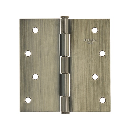 [T25105] Bisagra cuadrada 4', latón antiguo, cabeza plana, Basic - Pag 767