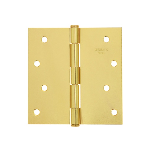 [T23686] Bisagra cuadrada, 4', acero latonado, plana, Hermex Basic - Pag 578