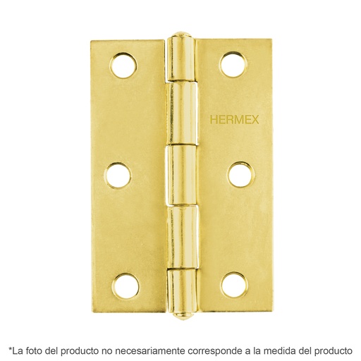 [T43198] Bisagra rectangular 4' acero latonado, Hermex - Pag 767