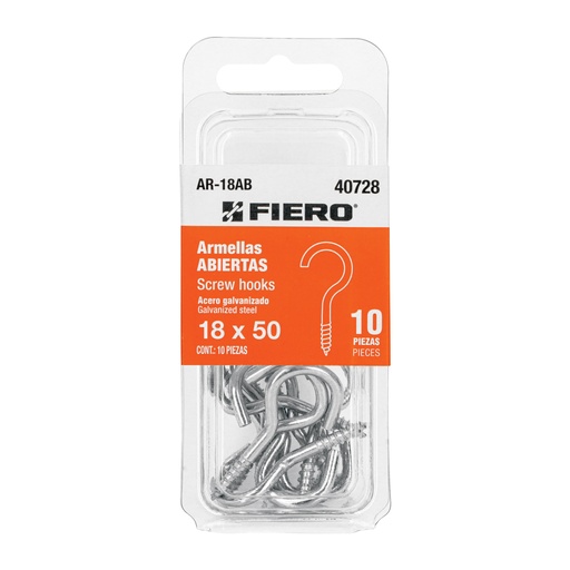 [T40728] Blíster con 10 armellas abiertas de 18 x 50, Fiero - Pag 570,575