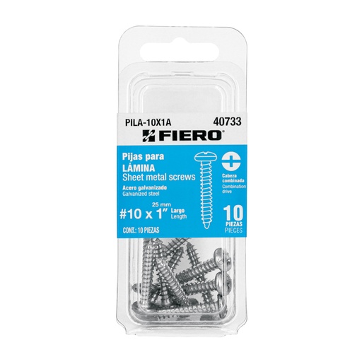 [T40733] Blíster con 10 pijas para lámina, #10 x 1', Fiero - Pag 754, 761