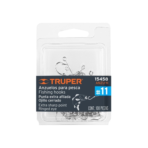 [T15458] Blíster con 100 anzuelos para pesca # 11, Truper - Pag 175