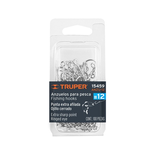 [T15459] Blíster con 100 anzuelos para pesca # 12, Truper - Pag 175