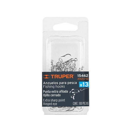 [T15462] Blíster con 100 anzuelos para pesca # 13, Truper - Pag 175