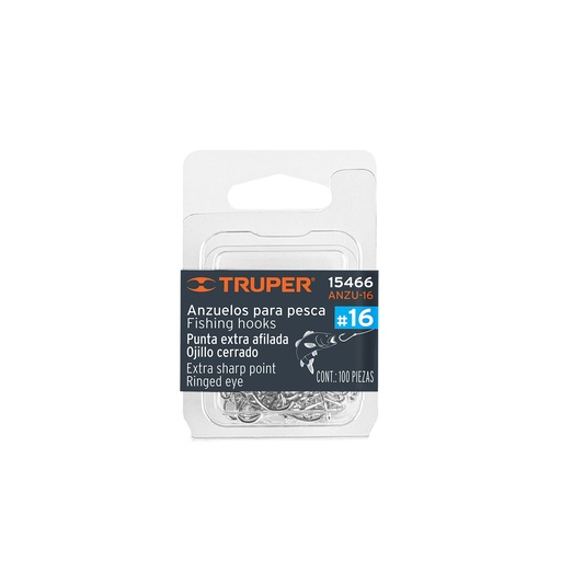 [T15466] Blíster con 100 anzuelos para pesca # 16, Truper - Pag 175