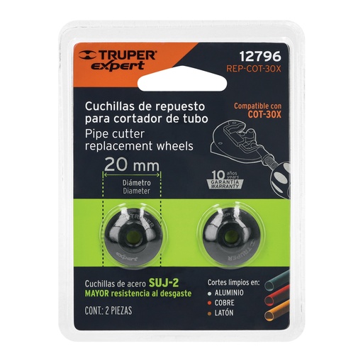 [T12796] Blíster con 2 cuchillas para cortador de tubo COT-30X