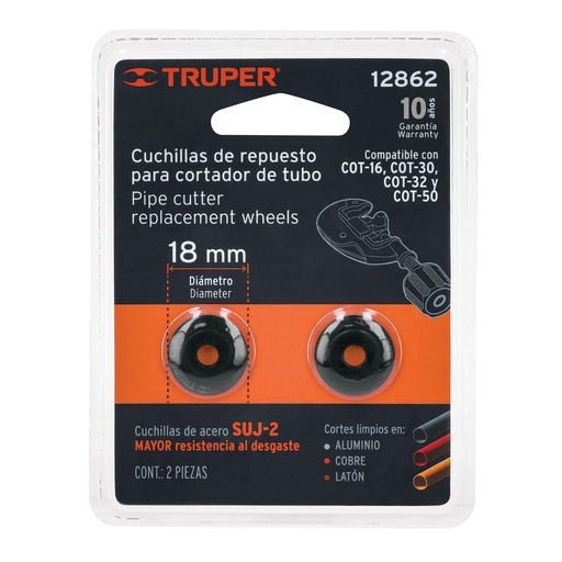 [T12862] Blíster con 2 cuchillas para cortadores de tubo COT-16-50