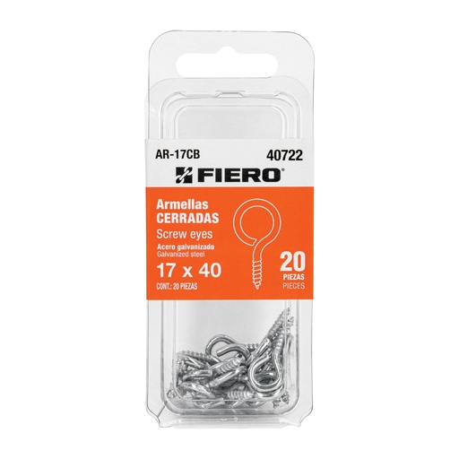[T40722] Blíster con 20 armellas cerradas de 17 x 40, Fiero - Pag 570,575