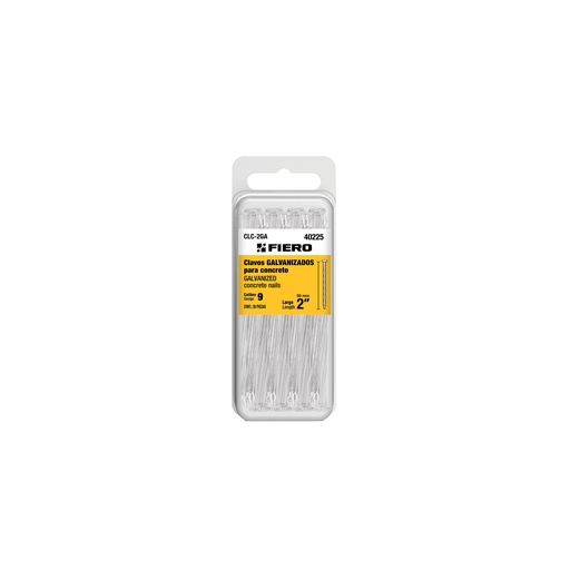 [T40225] Blíster con 20 clavos galvanizados para concreto 2', Fiero - Pag 555,574