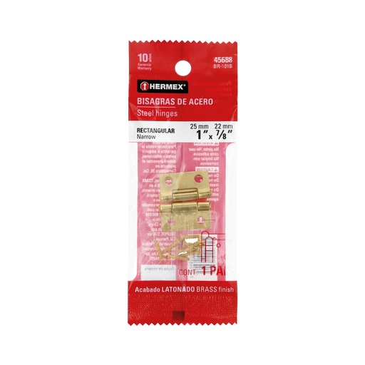 [T45688] Bolsa con 2 bisagras rectangulares 1', acero latonado - Pag 768