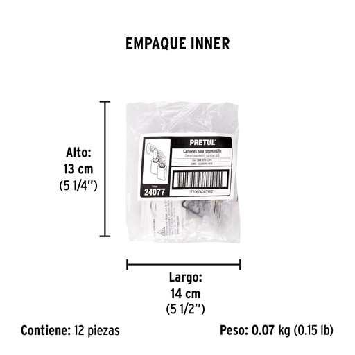 [T24077] Bolsa con 2 carbones de repuesto para ROTO-1/2P4, Pretul