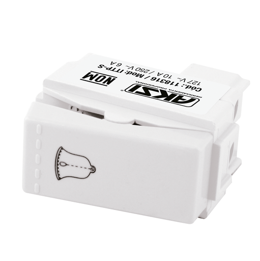 [A118317] Boton timbre de tecla 127V/10A - Blanco