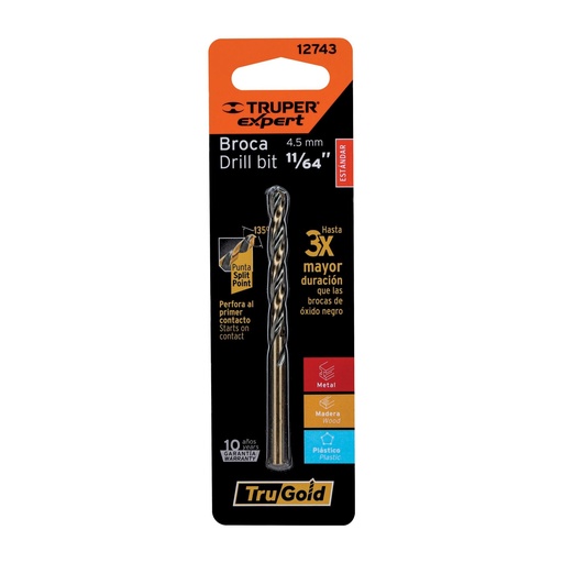 [T12743] Broca HSS 11/64' Trugold para metal en blíster, Expert - Pag 70