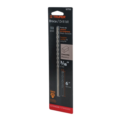 [T12753] Broca para concreto de 3/16 x 6' en blíster, Truper - Pag 59