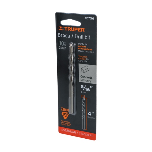 [T12756] Broca para concreto de 5/16 x 4' en blíster, Truper - Pag 59