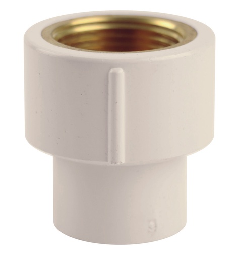 [A128181] CPVC - Adaptador hembra con inserto de laton 1/2""