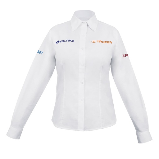 [T63107] Camisa blanca para dama, manga larga talla M, Truper