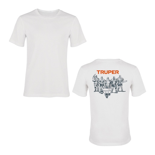 [T60005] Camiseta blanca estampada 100% algodón, talla 40, Truper - Pag 607