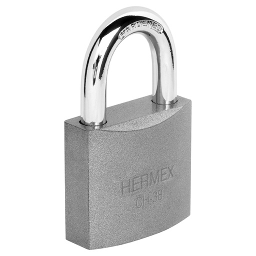 [T43315] Candado de hierro 38 mm gancho corto en caja, Hermex - Pag 773, 798