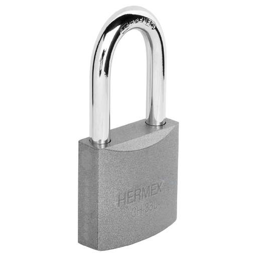 [T43323] Candado de hierro 38 mm gancho largo en caja, Hermex - Pag 583