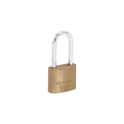 [T23516] Candado de latón 30 mm gancho largo en blíster, Hermex Basic - Pag 582