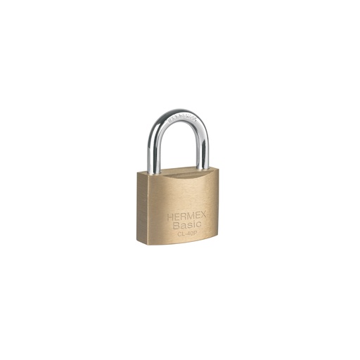 [T23515] Candado de latón 40 mm gancho corto en blíster, Hermex Basic - Pag 582