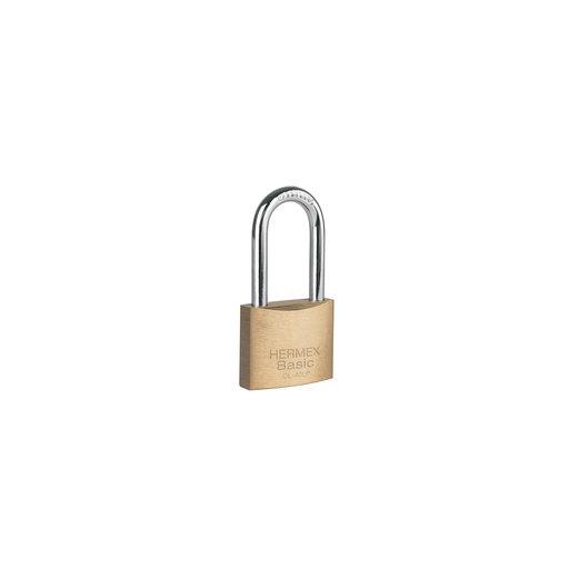 [T23517] Candado de latón 40 mm gancho largo en blíster, Hermex Basic - Pag 582