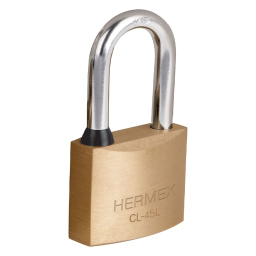 [T43438] Candado de latón 45 mm gancho largo en blíster, Hermex - Pag 582
